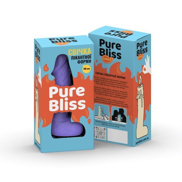 Свічка у вигляді члена Pure Bliss BIG Violet 18 см SX1655