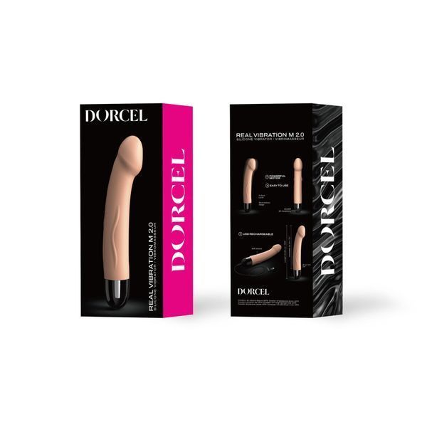 Вібратор Dorcel Real Vibration M Flesh 2.0, діаметр 3,7см, перезаряджається, для точки G SO3819