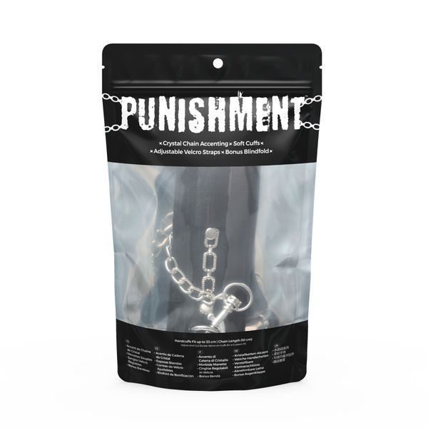 Мягкие наручники с кристаллами Punishment - Crystal Detail Handcuffs &ndash; Black SX2227