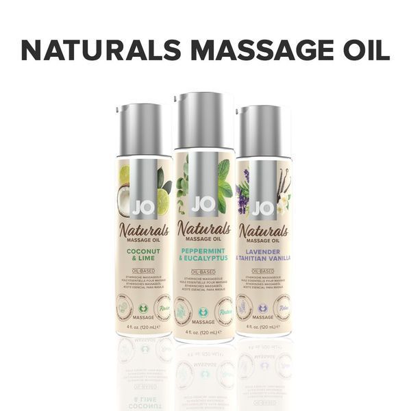 Массажное масло JO Naturals Massage Oil Peppermint & Eucalyptus с эфирными маслами (120 мл) SO6166