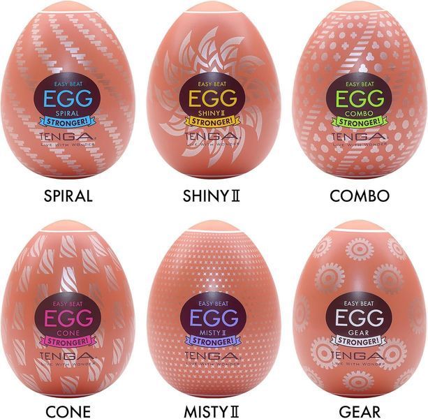 Набор мастурбаторов-яиц Tenga Egg Hard Boilded II Pack (6 яиц), плотный TPE, выпуклая текстура SO9804