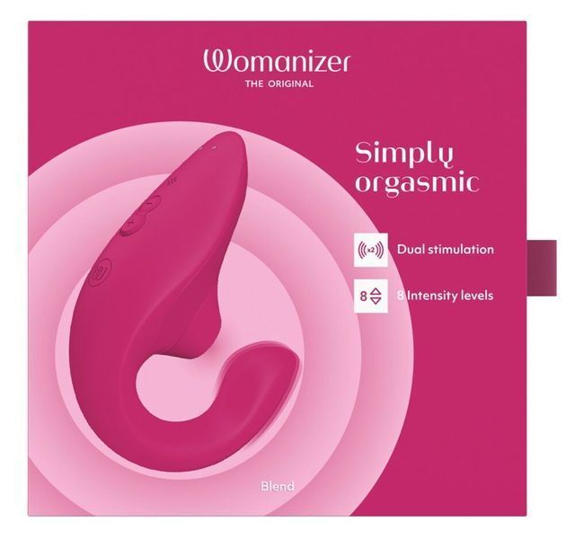 Вагінально-кліторальний стимулятор Womanizer Blend Vibrant Pink, вібрація + вакуум, 2 мотори SX2143