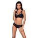 Комплект з еко-шкіри та мережива Passion LOONA SET XXL/XXXL, black, бра і трусики SO5363 фото 1