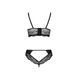 Комплект з еко-шкіри та мережива Passion LOONA SET XXL/XXXL, black, бра і трусики SO5363 фото 6