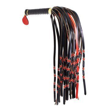 Флогер LOCKINK SEVANDA Red & Black Braided Tail Flogger, червоно-чорний, хвости з вузликами SX0876