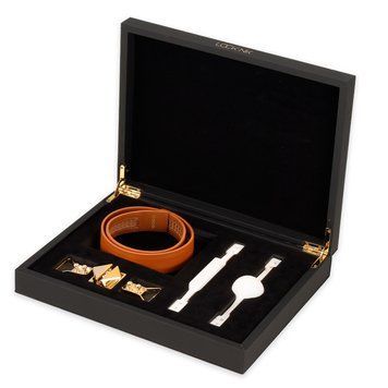 Кожаный кляп с 2-мя насадками LOCKINK Ball-Gag & Gag-bite Set - Brown SX0826