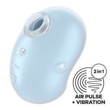 Вакуумний кліторальний стимулятор з вібрацією Satisfyer Cutie Ghost Blue SX0572