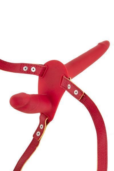 Подвійний страпон Fetish Tentation Strap-On with Double Dildo Red SO3750