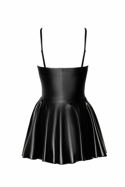 Платье Noir Handmade F308 Dreamer, S, мини, под латекс, открытые плечи, юбка клеш, молния спереди SX0285