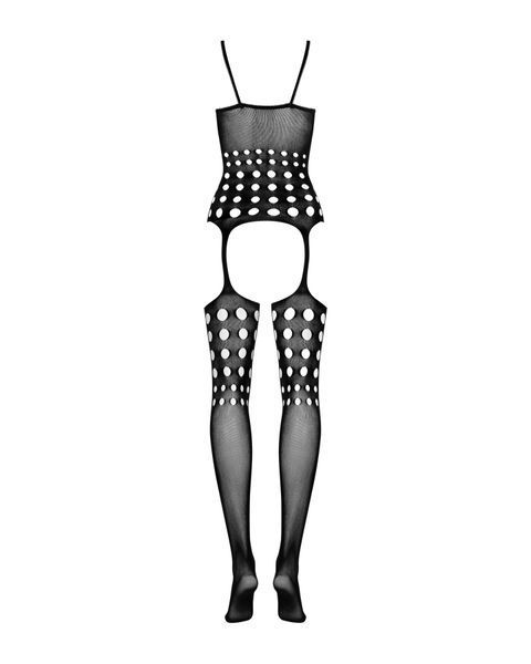 Бодістокінг Obsessive Bodystocking G310 S/M/L, топ, панчохи, підв&rsquo;язки, круглі вирізи SO7236