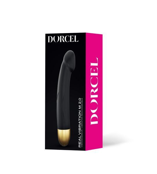 Вібратор Dorcel Real Vibration M Gold 2.0, діаметр 3,7см, перезаряджається, для точки G SO3820