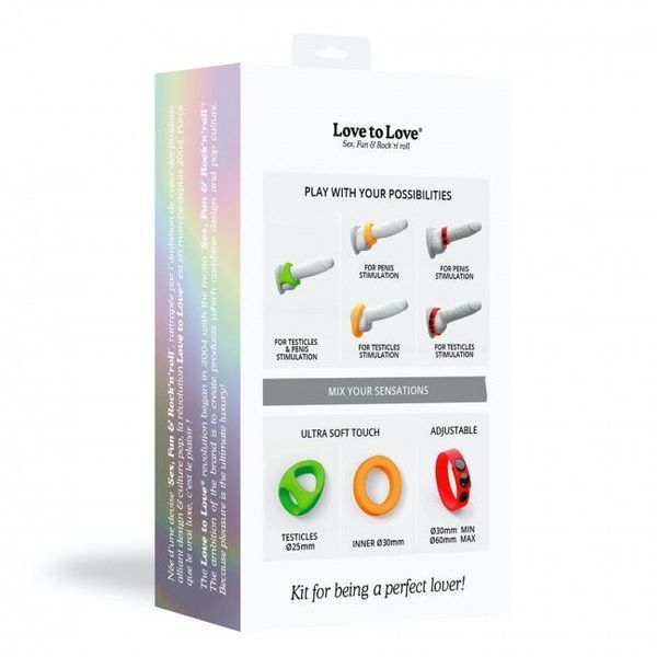 Набор ярких эрекционных колец Love To Love NEON RING KIT SO5082