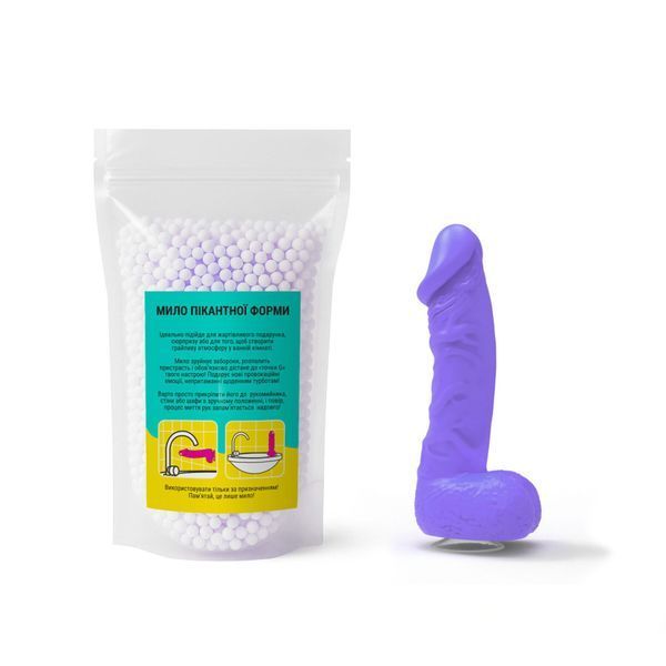 Мило у формі пеніса Чистий Кайф LARGE Violet, крафтове мило-член, натуральне SX2320