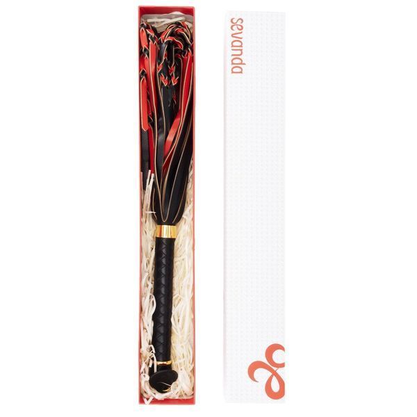 Флогер LOCKINK SEVANDA Red & Black Braided Tail Flogger, червоно-чорний, хвости з вузликами SX0876