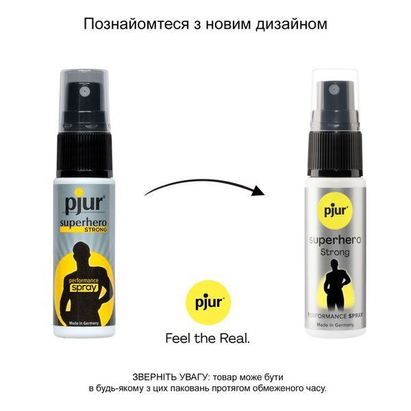 Спрей-пролонгатор pjur Superhero Strong Spray 20 ml, з екстрактом імбиру, без анестетиків PJ12920