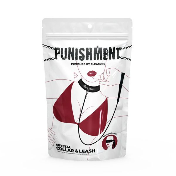Ошейник с поводком Punishment - Crystal Collar & Leash &ndash; Black SX2228