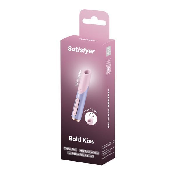 Вакуумный стимулятор Satisfyer Bold Kiss Violet, магнитная технология 3D Air Pulse, 30 режимов работы SX2165