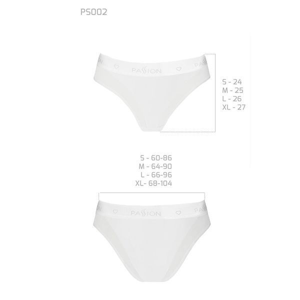 Трусики с прозрачной вставкой Passion PS002 PANTIES XL, white SO4198