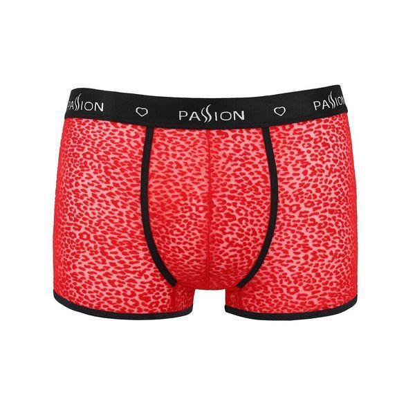 Мужские прозрачные боксеры Passion 046 SHORT PARKER S/M Red, сетка, под леопард SO7610