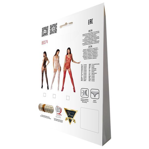 Ажурный бодистокинг с имитацией чулок Passion BS074 red SO4148