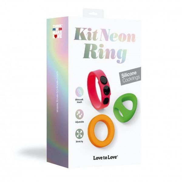 Набор ярких эрекционных колец Love To Love NEON RING KIT SO5082