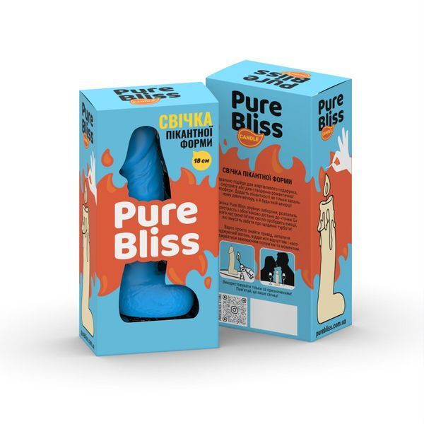Свічка у вигляді члена Pure Bliss BIG Blue 18 см SX1699