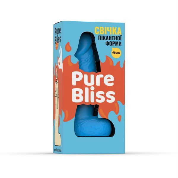 Свічка у вигляді члена Pure Bliss BIG Blue 18 см SX1699