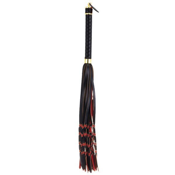 Флогер LOCKINK SEVANDA Red & Black Braided Tail Flogger, червоно-чорний, хвости з вузликами SX0876