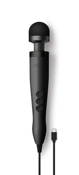 Вібромасажер DOXY3 USB-C Massager MATTE BLACK, кабель USB-C, регульована інтенсивність, компактний SX2453