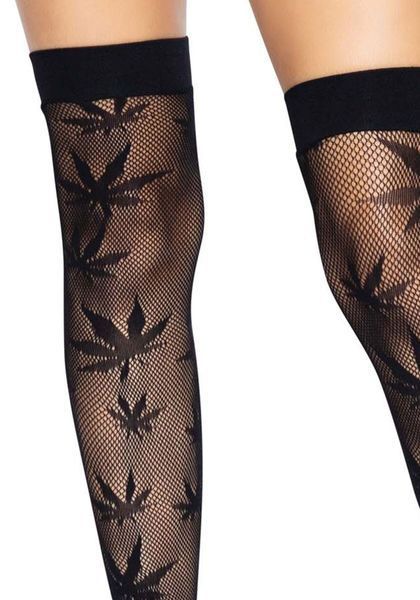 Панчохи з малюнком Leg Avenue 420 Net thigh highs Black SO9159