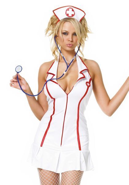 Эротический костюм медсестры Leg Avenue Head Nurse M/L, платье, аксессуар на голову, стетоскоп SO9108