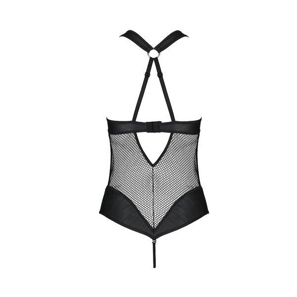 Сітчастий боді з халтером Passion Amanda Body L/XL, black SO5315