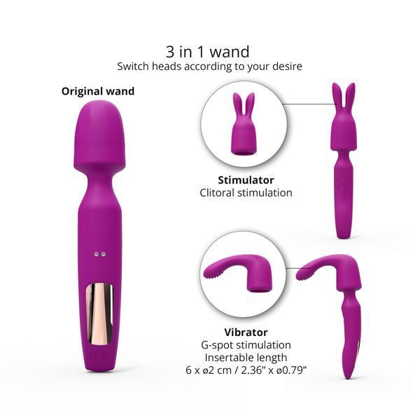 Вибромассажер с двумя насадками Love To Love R-EVOLUTION SWEET ORCHID, гибкая головка SO7376