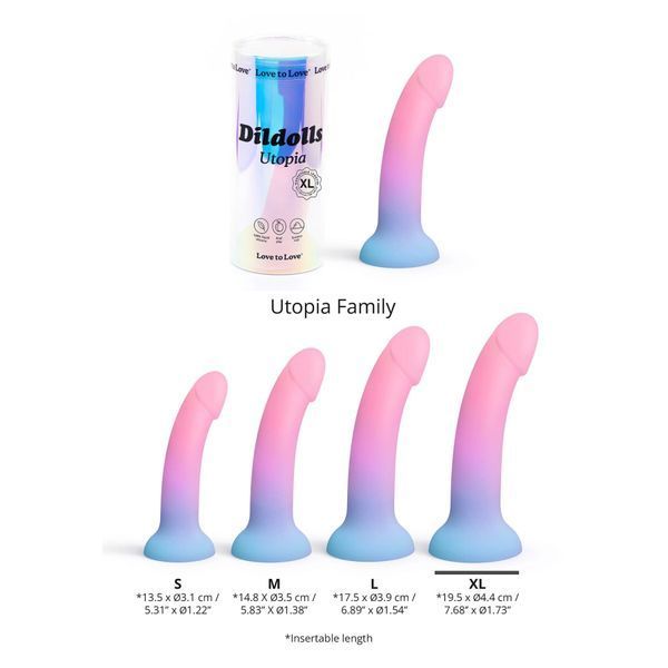 Дилдо с цветным градиентом Love To Love DILDOLLS - UTOPIA XL ультрамягкий SX2850