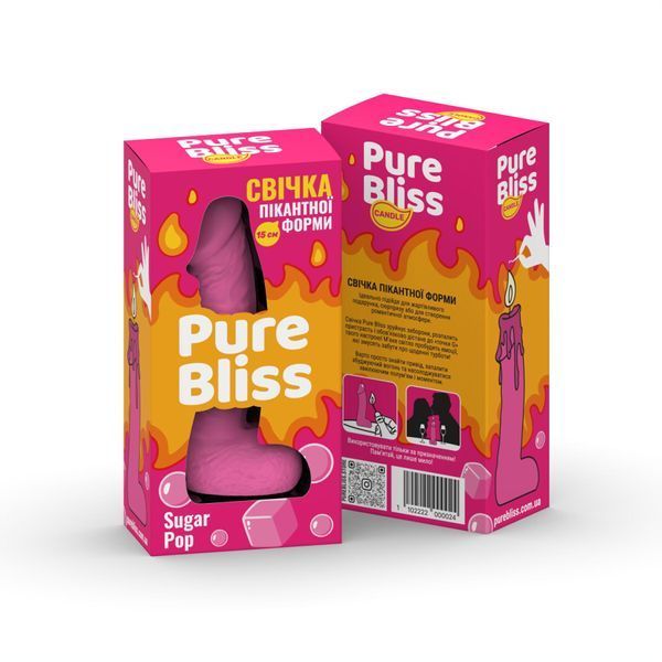 Ароматна свічка пікантної форми Pure Bliss Pink Sugar Pop (Жуйка) 15 см SX3033
