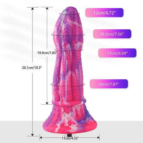Фаллоимитатор для секс-машин Hismith 10.3&Prime; Silicone Monster Dildo Series, KlicLok и присоска SO6216