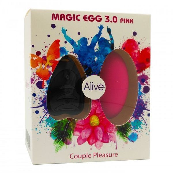 Виброяйцо Alive Magic Egg 3.0 Pink с пультом ДУ, на батарейках AL40741
