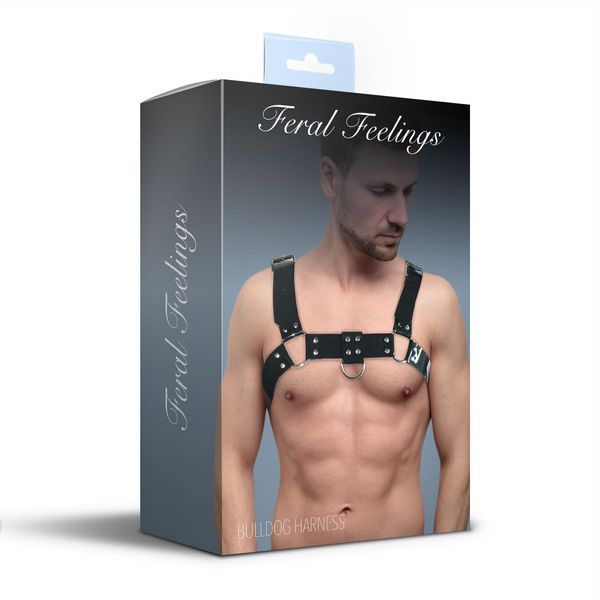 Чоловіча портупея на груди Feral Feelings - Bulldog Harness Black SO9304