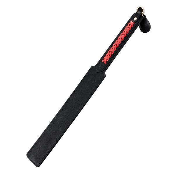 Паддл LOCKINK SEVANDA Braided-handle Spanking Paddle, чорно-червоний, гладенький, з плетінням на ручці SX0877