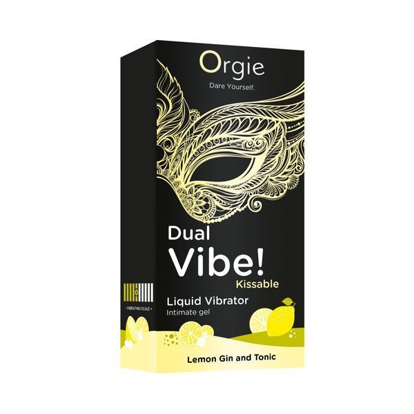 Рідкий вібратор Orgie Dual Vibe! Lemon Gin And Tonic Kissable Liquid Vibrator, 15 мл SX1490