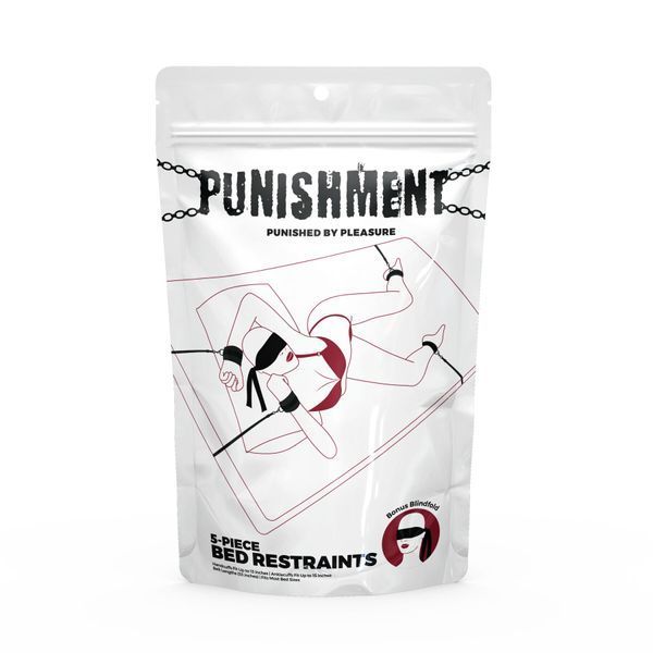 Система фиксации для кровати Punishment - 5-Piece Bed Restraint Kit &ndash; Black SX2229