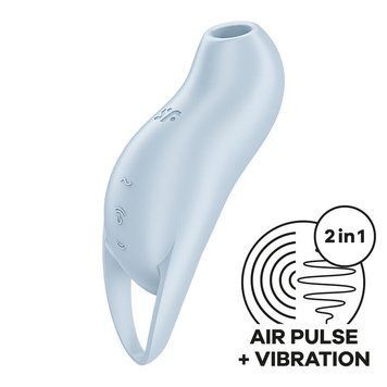 Вакуумний кліторальний стимулятор з вібрацією Satisfyer Pocket Pro 1 Blue SX0574