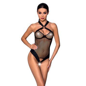 Сетчатый боди с халтером Passion Amanda Body S/M, black SO5316