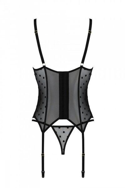 Корсет Passion MARINA CORSET, S/M, black, с открытыми чашками SO9730