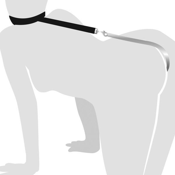 Анальний гак 1 із нашийником з натуральної шкіри Art of Sex - Anal hook, Чорний SO7137
