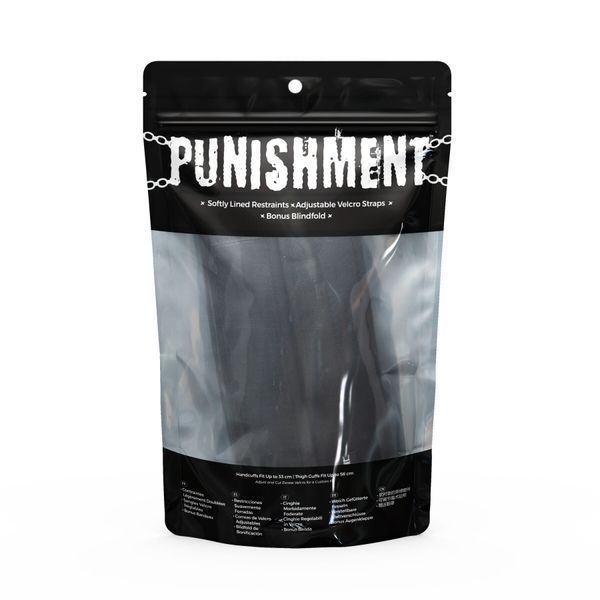 Фиксаторы бедра-запястья Punishment - Thigh to Wrist Restraints - Black SX2230