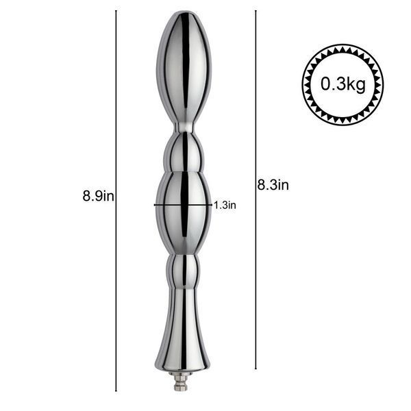 Металлический анальный плаг для секс-машин Hismith Bullet Anal Toy, система KlicLok SO6217