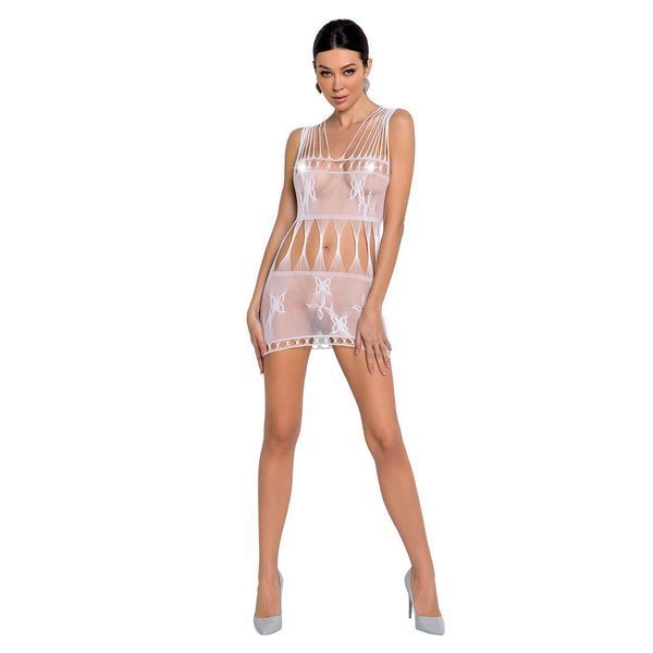 Бодістокінг мінісукня з метеликами Passion BS090 One Size white SO6390