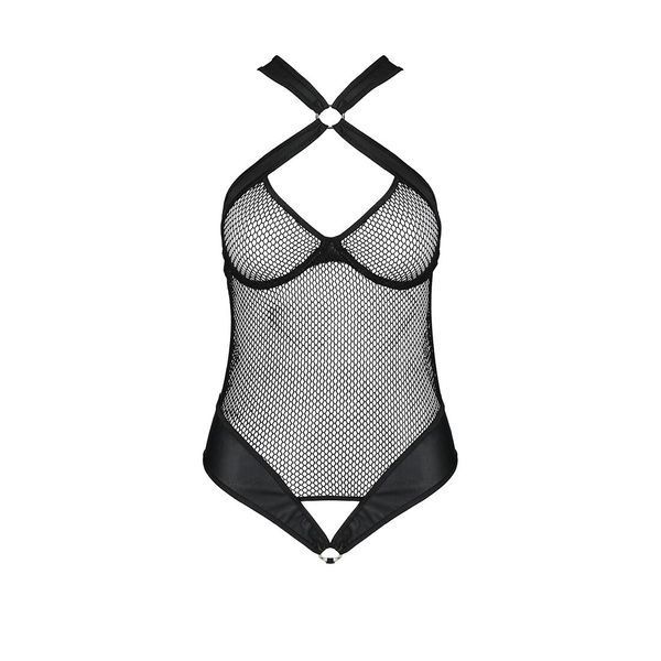 Сітчастий боді з халтером Passion Amanda Body S/M, black SO5316