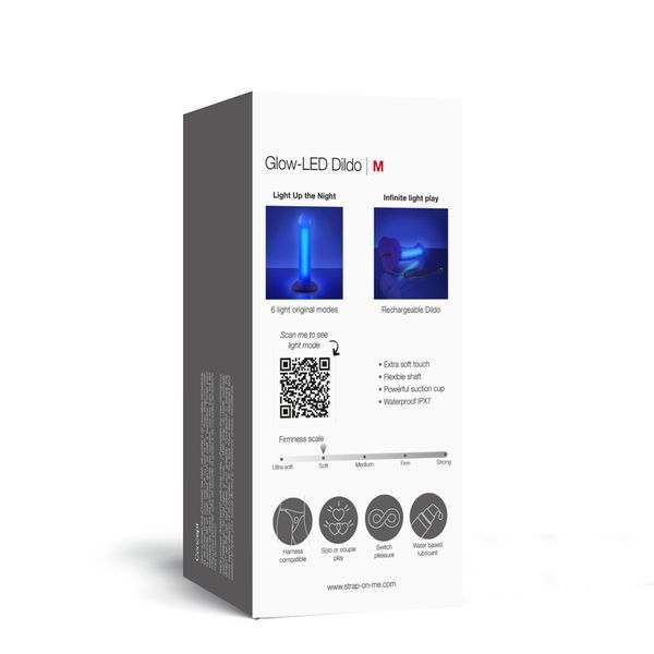 Светящийся дилдо Strap-On-Me Glow-LED Dildo Purple - M SX2851